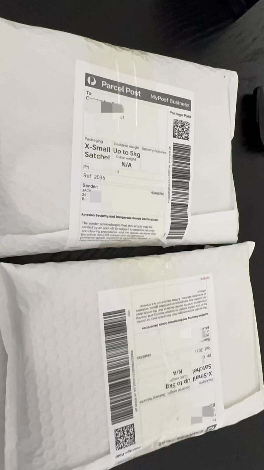 OzVape customer parcels prepared for Australia Post