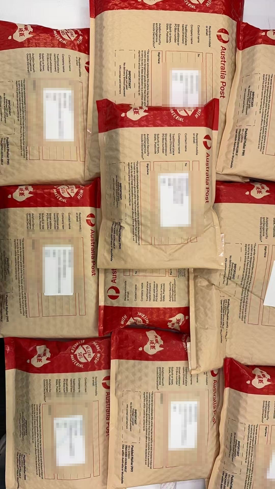 OzVape Australia customer packages prepared for delivery