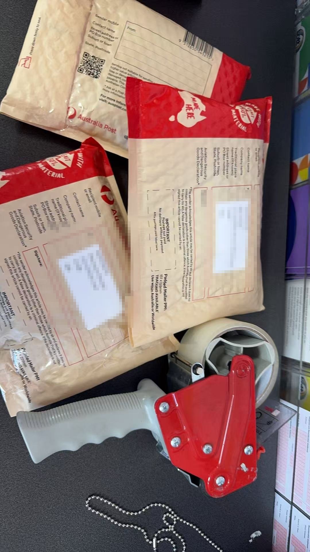 OzVape Australia customer parcels with private details protected